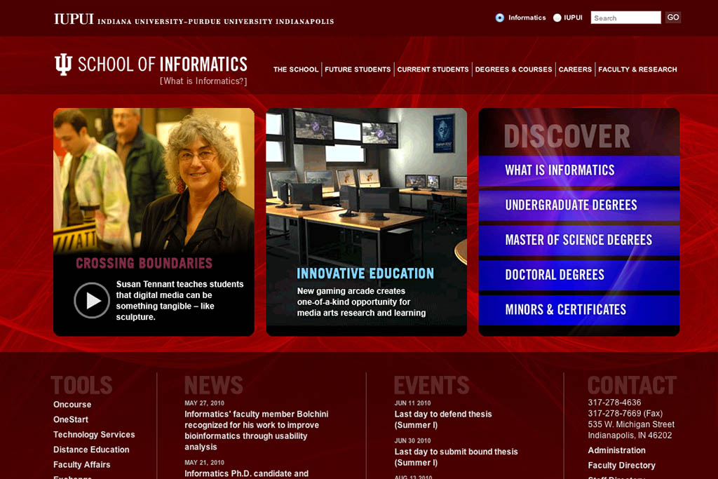 SoIC website in 2010